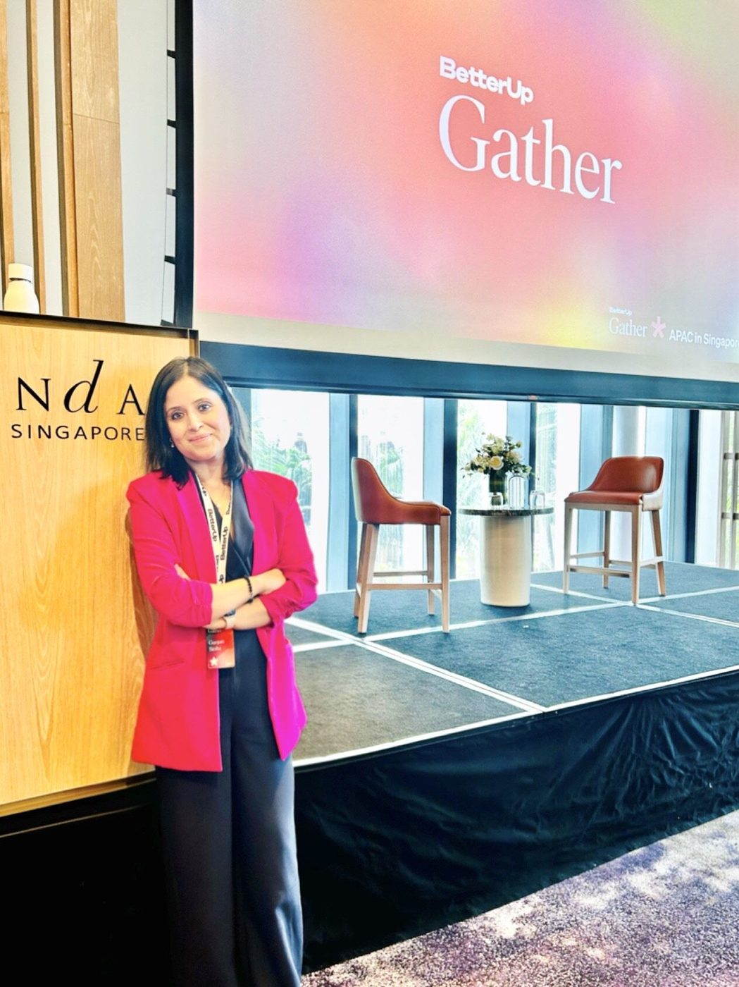 Gunjan Sinha speaking at the BetterUp Gather event in Singapore